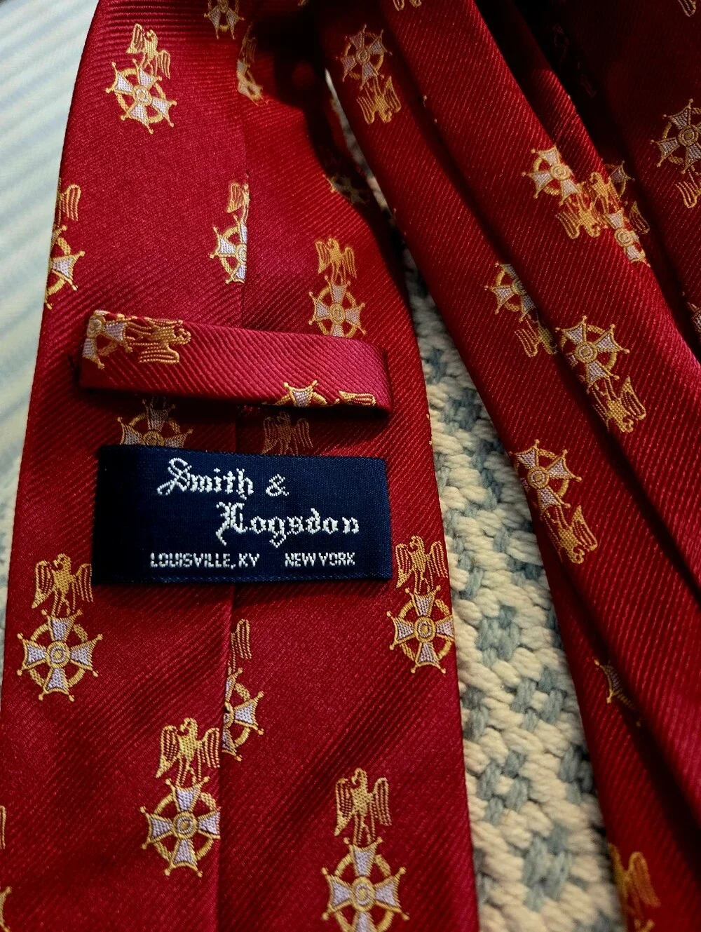 Smith & Logsdon Red Patterned Silk Tie - Classic Formal Accessory